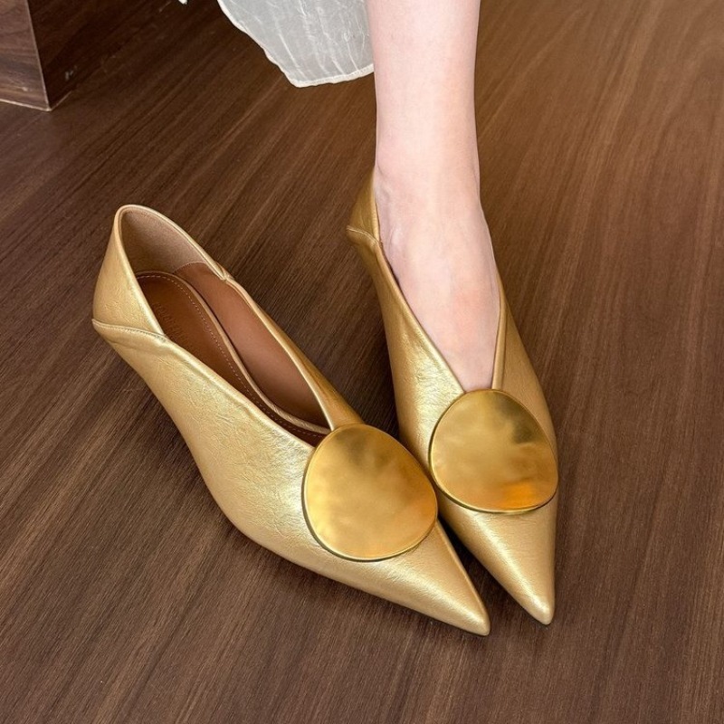 Women'S Fashion Shoes - รองเท้าส้นแบนแบบสวมหัวแหลมสำหรับผู้หญิง ฤดูใบไม้ผลิ/ฤดูร้อน 2025 แฟชั่นรองเท้าสไลด์แบบตื้น