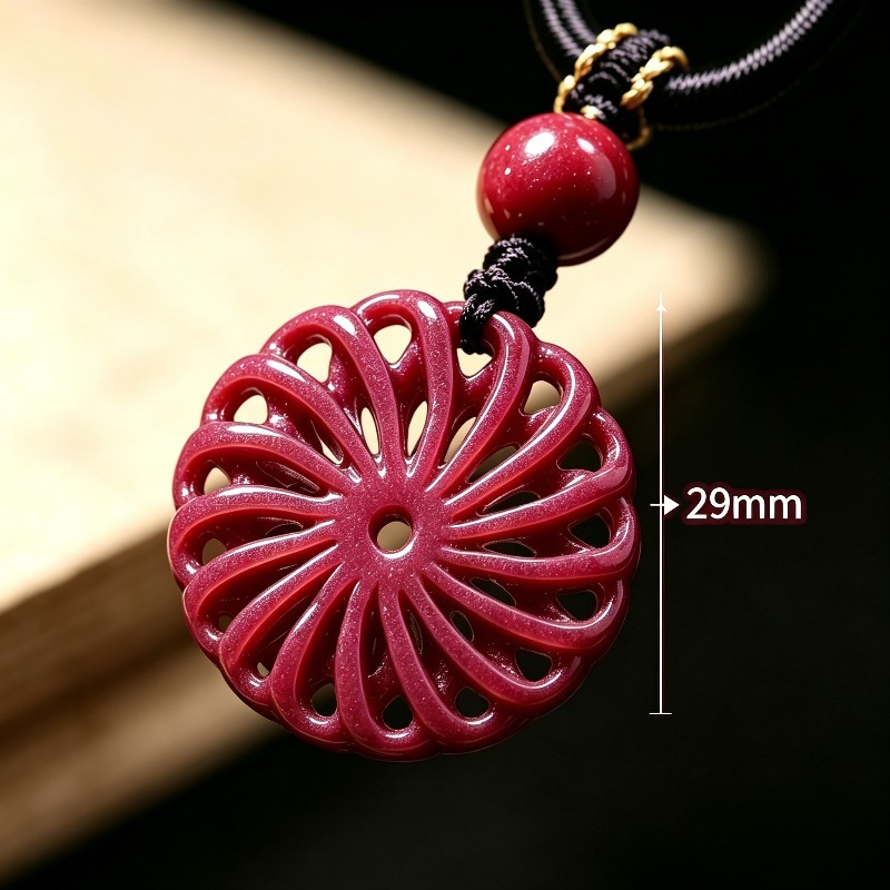 Women'S Fashion Jewellery - สร้อยคอจี้กังหันลมหยกแดงซิบาร์แฟชั่น เครื่องประดับแกะสลักด้วยมือสไตล์จีน ช่วยเสริมสุขภาพ แฟชั่นสำหรับผู้หญิง ของขวัญนำโชค
