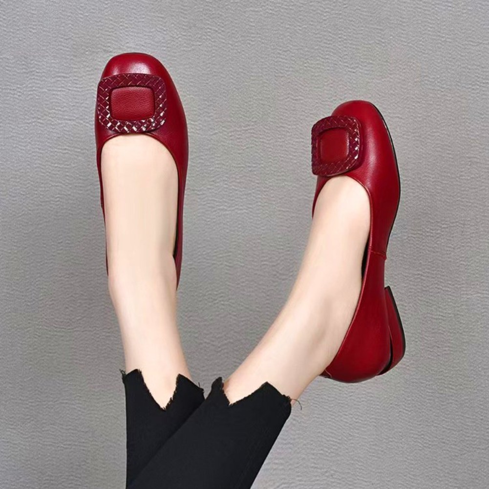 Women'S Fashion Shoes - รองเท้าหนังสำหรับผู้หญิง ทำจากหนังวัวเนื้อนุ่ม พื้นรองเท้านุ่ม เหมาะสำหรับฤดูใบไม้ผลิและฤดูใบไม้ร่วง รองเท้าสำหรับงานเฉลิมฉลอง งานแต่งงาน