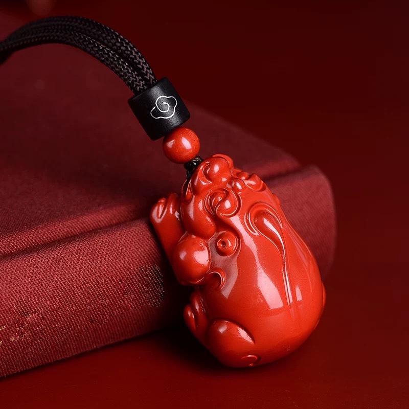 Women'S Fashion Jewellery - จี้หยกแดงซินนาบาร์ขนาดใหญ่รูปปี่เซียะ สร้อยคอเครื่องประดับจีน แกะสลักเป็นเครื่องรางนำโชคสำหรับผู้หญิงและผู้ชาย