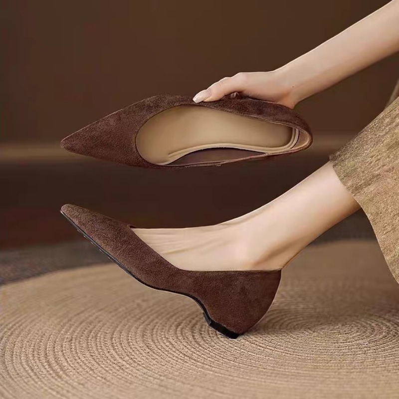 รองเท้าส้นแบนแบบสวม หัวแหลม หน - Women'S Fashion Shoes บทวิจารณ์และราคา