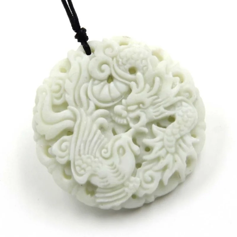 หยกสีขาวธรรมชาติ Dragon Phoeni - Women'S Fashion Jewellery บทวิจารณ์และราคา