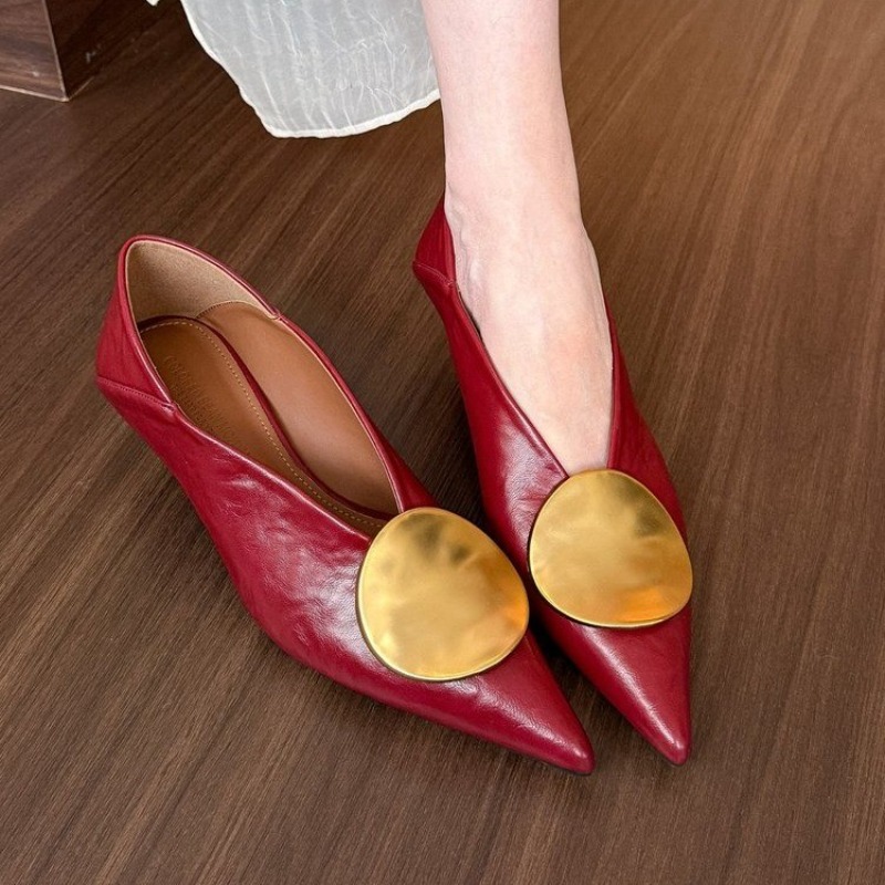 รองเท้าส้นแบนแบบสวมหัวแหลมสำหร - Women'S Fashion Shoes บทวิจารณ์และราคา
