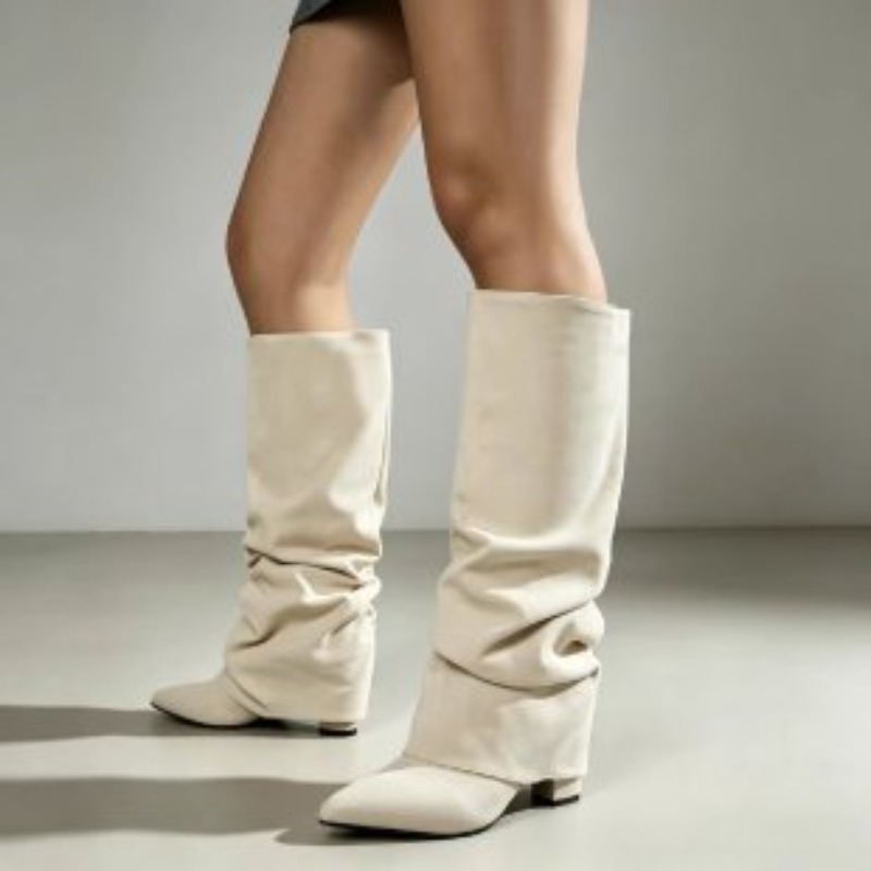 รองเท้าบูทส้นสูงหัวแหลมสไตล์เร - Women'S Fashion Knee High Boots บทวิจารณ์และราคา