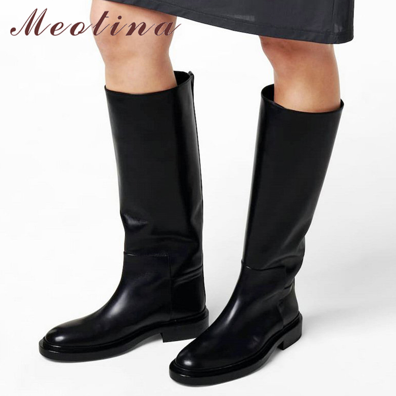 Meotina ผู้หญิงหนังเข่ารองเท้า - Women'S Fashion Knee High Boots บทวิจารณ์และราคา