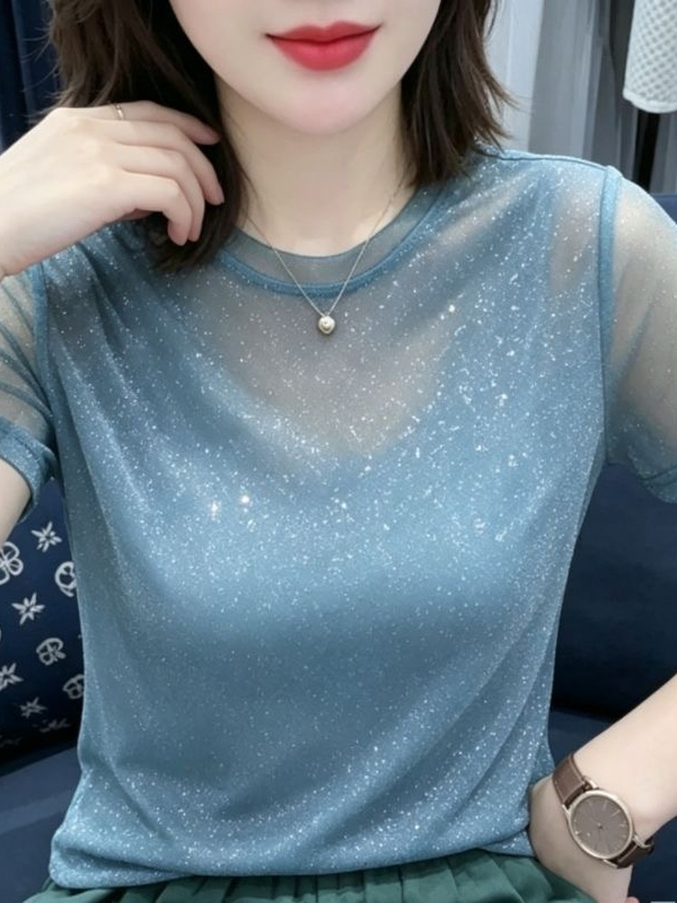 เสื้อยืดแขนกุดคอกลมผ้าตาข่ายยื - Women Fashion Over The Years บทวิจารณ์และราคา